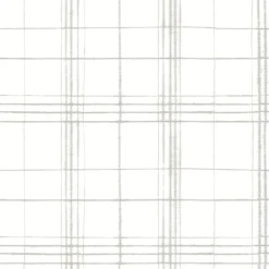 FH4019 Linen/White Farmhouse Plaid Wallpaper
