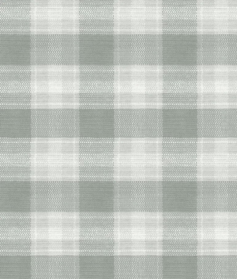 FH4082 Sage Woven Buffalo Check Wallpaper