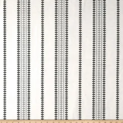 Finnish Stripe Black Flax Laura Kiran Fabric