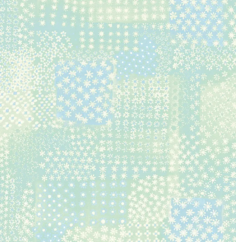 Flower Power Green Patchwork Wallpaper