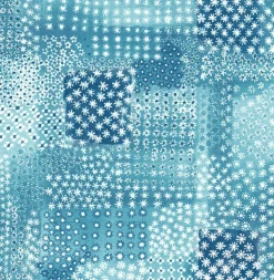 Flower Power Indigo Patchwork Wallpaper
