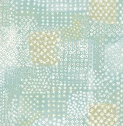 Flower Power Turquoise Patchwork Wallpaper