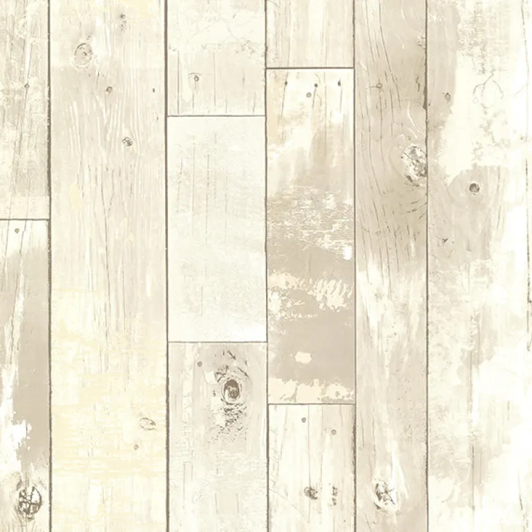 For Your Bath III Ashwile Taupe Wood Wallpaper