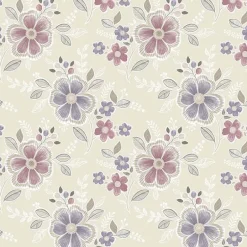 For Your Bath III Chloe Purple Floral Wallpaper