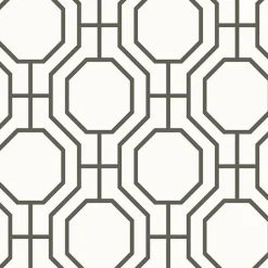For Your Bath III Circuit Black Modern Ironwork Wallpaper