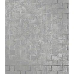 For Your Bath III Dagmar Silver Medium Squares Wallpaper