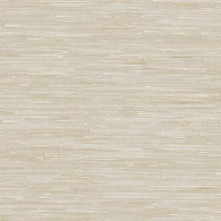 For Your Bath III Natalie Beige Faux Grasscloth Wallpaper