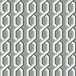 For Your Bath III Twist Black Geometric Wallpaper