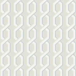 For Your Bath III Twist Grey Geometric Wallpaper
