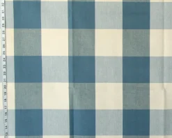 Four Inch Check 3170 Ocean Laura Kiran Fabric
