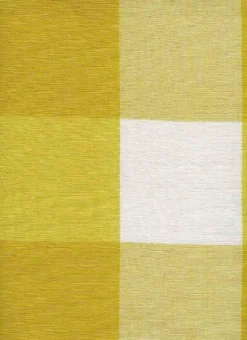 Four Inch Check 3163 White Yellow Laura Kiran Fabric