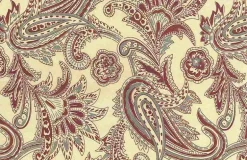 French Paisley Print Rich Reds Laura Kiran Fabric
