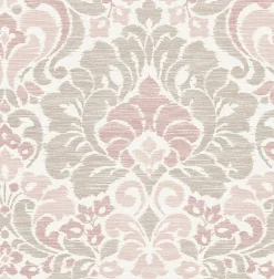 Garden of Eden Pink Damask Wallpaper