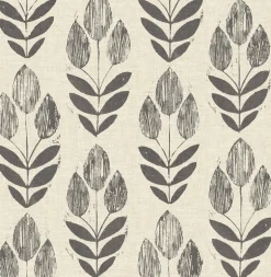 Garland Black Block Tulip Wallpaper