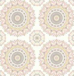 Gemma Light Pink Boho Medallion Wallpaper