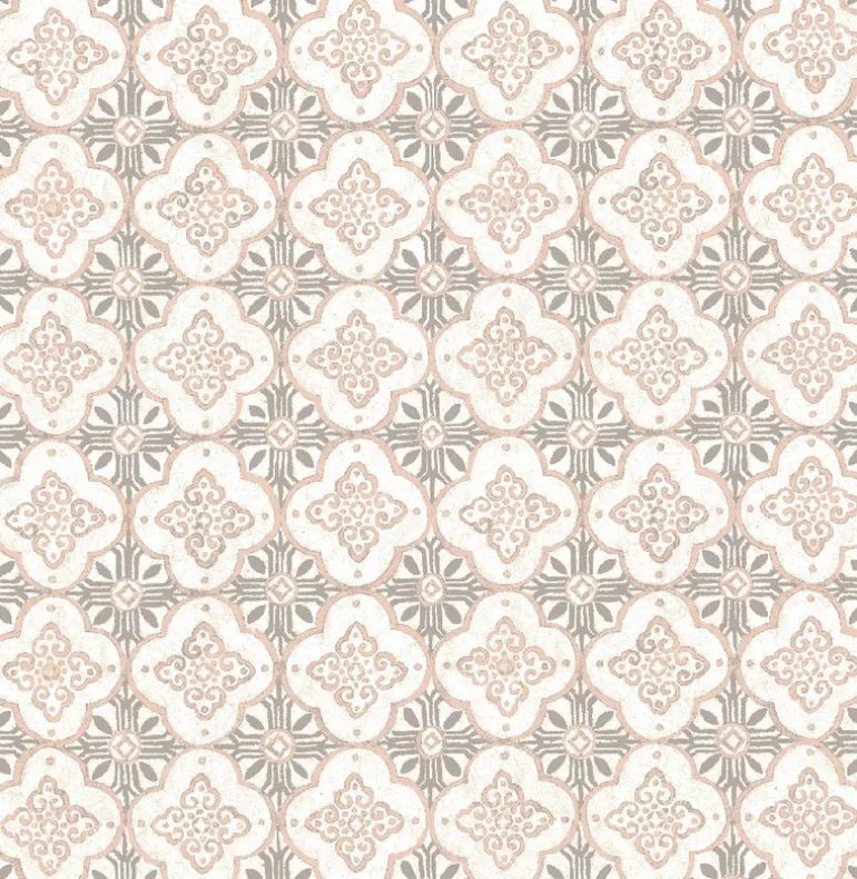 Geo Pink Quatrefoil Wallpaper