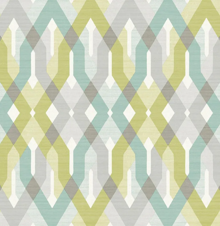 Harbour Green Lattice Wallpaper