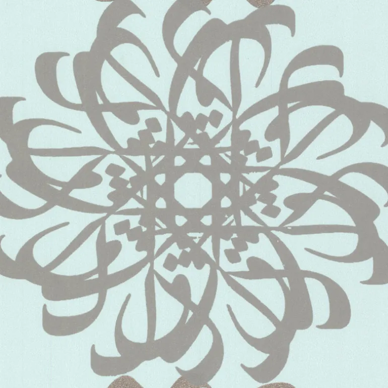 Hazar Afsan Aquamarine Modern Medallion Wallpaper