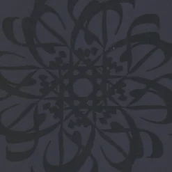 Hazar Afsan Black Modern Medallion Wallpaper