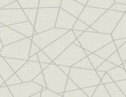 Heath Silver Geometric Linen Wallpaper