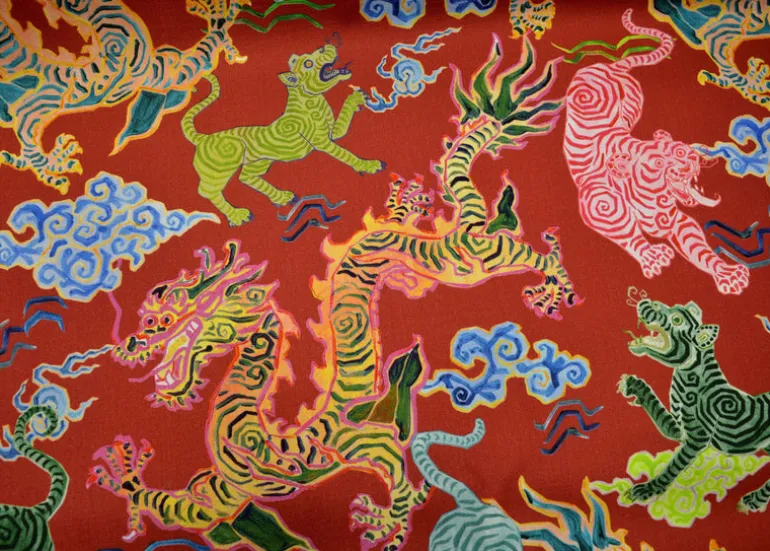 Himalaya Coral Hamilton Fabric