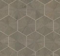 HO2102 Brown Hexagram Wood Veneer Wallpaper