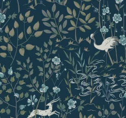 HO2128 Dark Blue Aspen Wallpaper