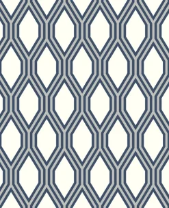 Honeycomb Navy Geometric Wallpaper