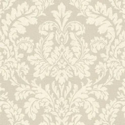 Honor Beige Damask Wallpaper