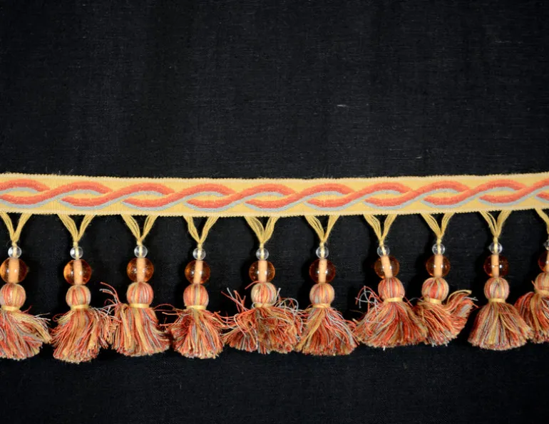 HP120/02 Beaded Tassel Trim Fabric
