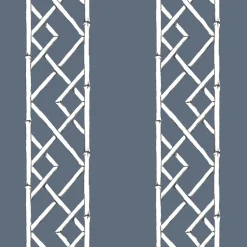 Indigo Latticework Wallpaper
