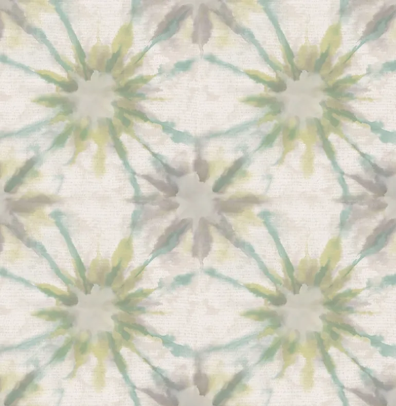 Iris Turquoise Shibori Wallpaper