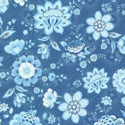 Kali Dark Blue Folklore Chintz Wallpaper