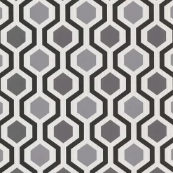 Kelso Black Geometric Wallpaper
