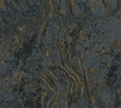 KT2224 Black Polished Marble Wallpaper