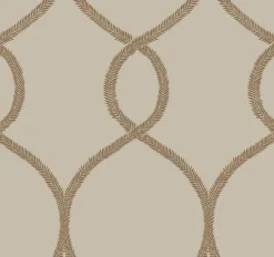 KT2237 Brown Laurel Leaf Ogee Wallpaper