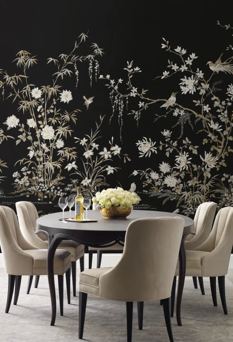 KT2264M Black Flowering Vine Chino Wallpaper Mural