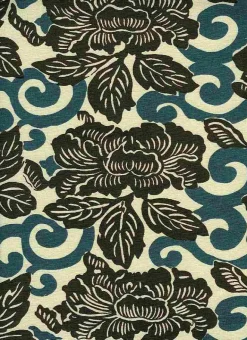 Kyoto Handprint Teal Laura Kiran Fabric