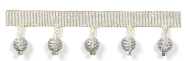 Le Lin Metalic Beaded Fringe Porcelain Europatex Trim