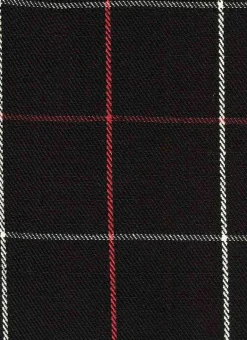 Linear Plaid Black Red White Laura Kiran Fabric