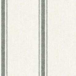 Linette Black Fabric Stripe Wallpaper