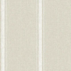 Linette Light Grey Fabric Stripe Wallpaper