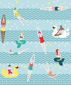 Lovely Ladies Bathing Wall Mural