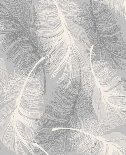 2836-M0923 Alonso Grey Plume Wallpaper