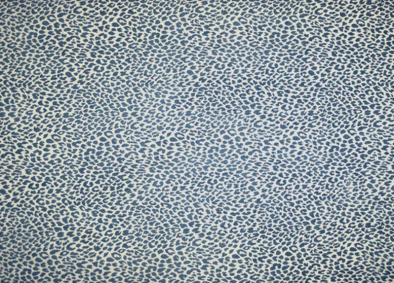 M9818 Delft Chenille Animal Print Blue Upholstery Fabric