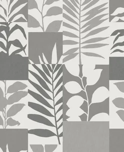 2836-M1383 Goneril Grey Botanical Geometric Wallpaper
