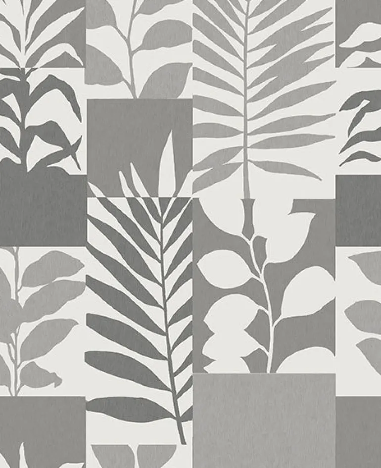 2814-M1383 Hammons Silver Block Botanical Wallpaper