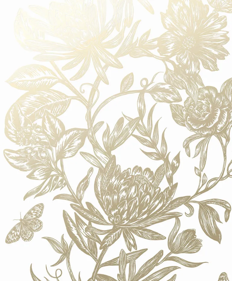 2834-M1474 Marquis Gold Floral Wallpaper