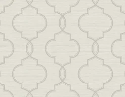 Malo Light Grey Sisal Ogee Wallpaper