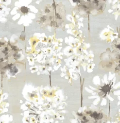 Marilla Yellow Watercolor Floral Wallpaper